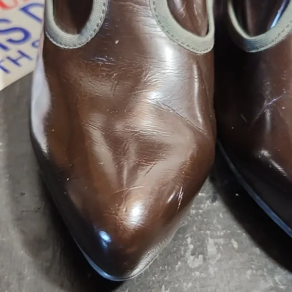 FRANCO SARTO Man Made Thin Patent Pull On Buckle Detail Heelwd Boot 7.5M - Picture 14 of 16